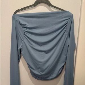 Elegant Blue Off-Shoulder Women's Top